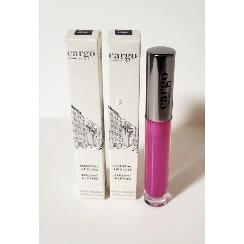 2 x CARGO Cosmetics Essential Lip Gloss VIENNA 0.08 oz NEW IN BOX!!!